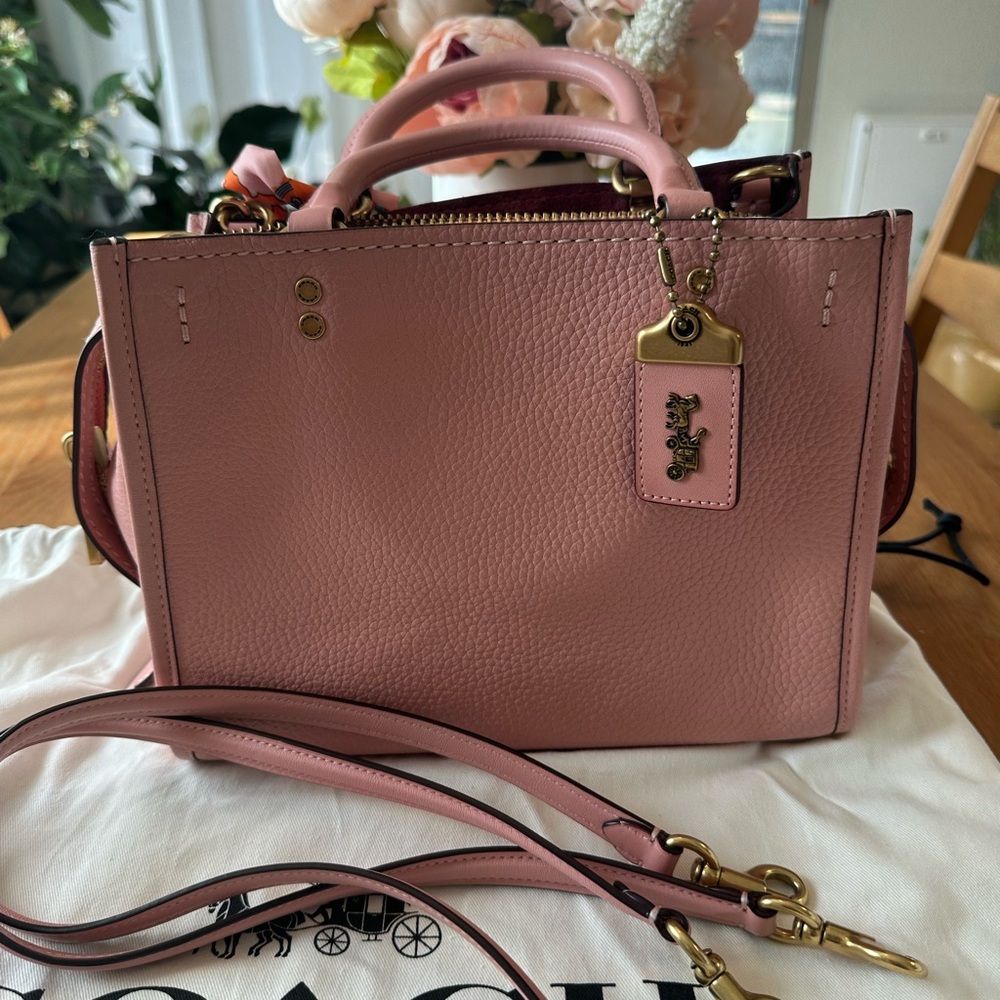 Coach 1941 Rogue Peony with Bag Charm and Twilly - Picture 3 of 11